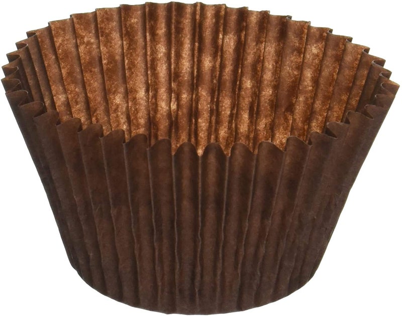 Decony Brown Mini Paper Cupcake Liners - MADE IN USA -Fluted Cupcake Holder Cups for Baking Muffins, Food-Grade, Odorless, Non-Stick, Fits Mini Pans, 1 1/2'' x 1", [500-Count] - Image 1